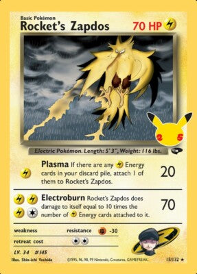 140336316 15/132 Rocket's Zapdos PSA 10