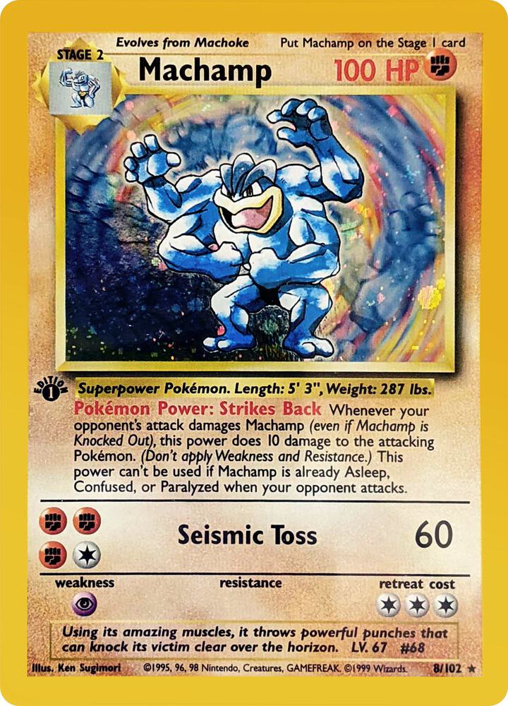 144054610 8/102 Machamp 1st Ed PSA 6